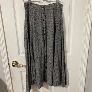 Vintage Maxi Button Down Patterned Maxi Skirt